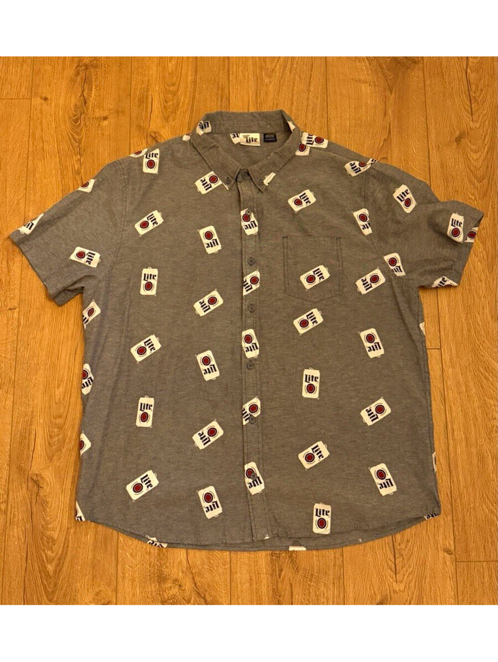 Miller Lite Men’s 2XL Short Sleeve Button-Up Shirt